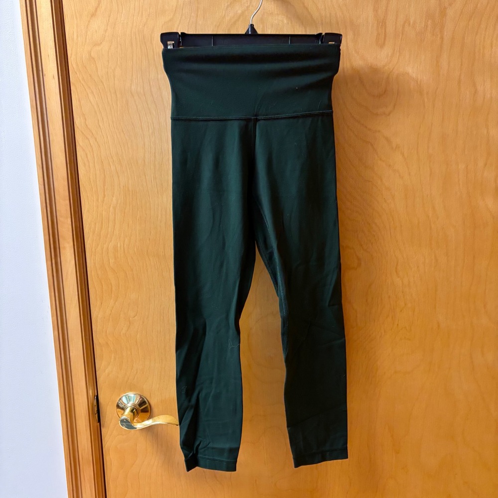 Lululemon Align Crop 21" Women Size 2 Dark Green High Rise Nulu Leggings LW6BQVS